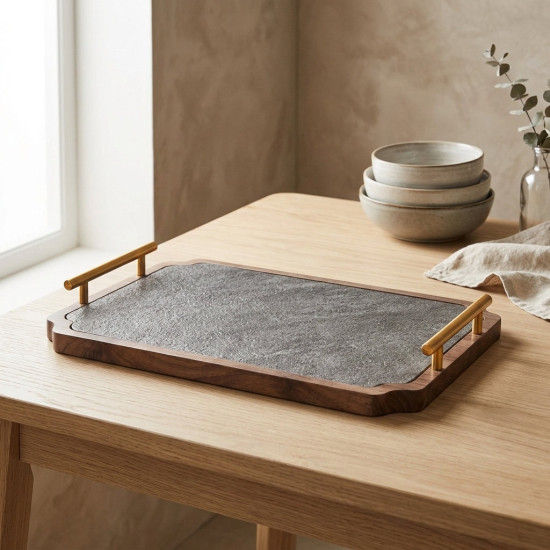 Wooden Tray Set 2 Pcs